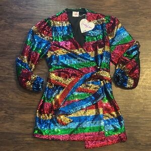 Buddy Love Multicolor Sequin Wrap Dress